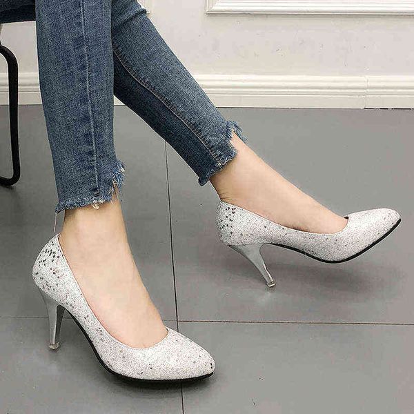 

dress shoes chaussures de mariage Ã talons hauts pour femmes escarpins Ã paillettes ol bureau 6811 35-43 220309, Black