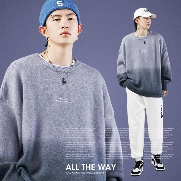 

men's sweater autumn winter clothes oversized casual loose korean style pullovers men couple knitted jumpers pull homme, White;black