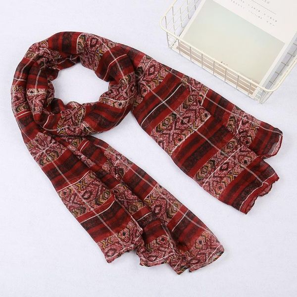 

fashion winter scarf women hijab viscose warm stripe print bandana blanket wraps female scarves and shawls bbymgk, Blue;gray