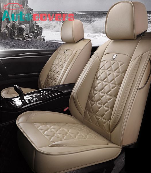 

universal fit car interior accessories seat covers for sedan leather adjuatable five seats design seat cover for suv beige