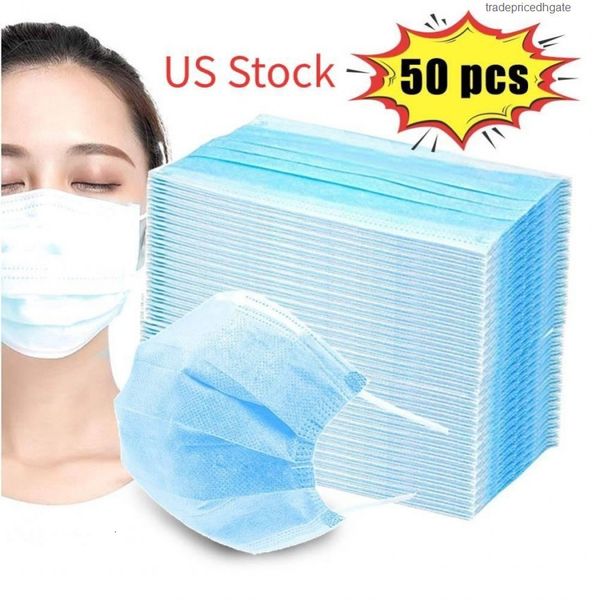 

face fast stock mask anti disposable us shipping dust non woven 3-ply safe protective with elastic earloop for and kids