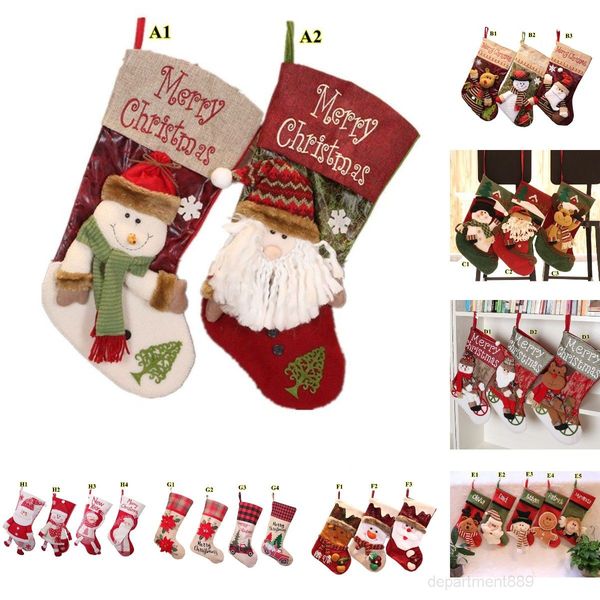 

gift candy bag home tree pendant christmas stocking decoration 8 different styles integration owb1175