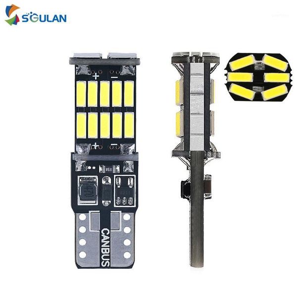 

2 pcs 4014smd led car light bulb 12v dc t10 w5w 194 socket car led high bright door lamp license plate light white 6000k diode1