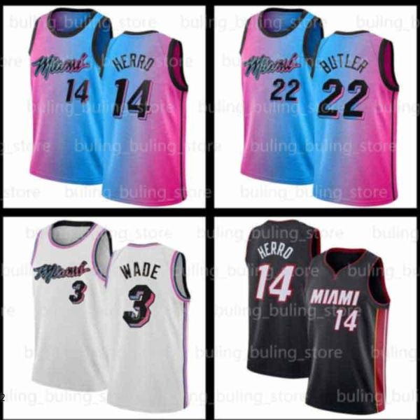 

tyler 14 herro jersey dwayne jimmy wade butler dwyane 2021 new miami heat men youth marquette golden eagles college jerseys, Black;red