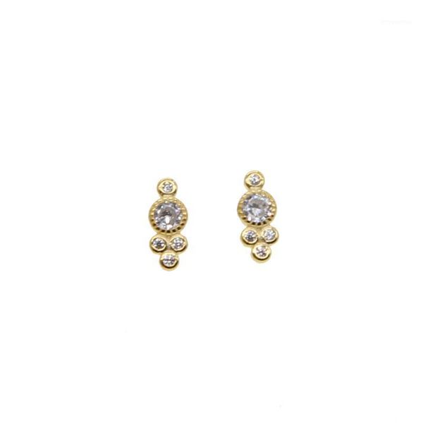 

2020 new design tiny cute cz gift 925 sterling silver minimal minimalist lovely the second stud ear er stud earring1, Golden;silver