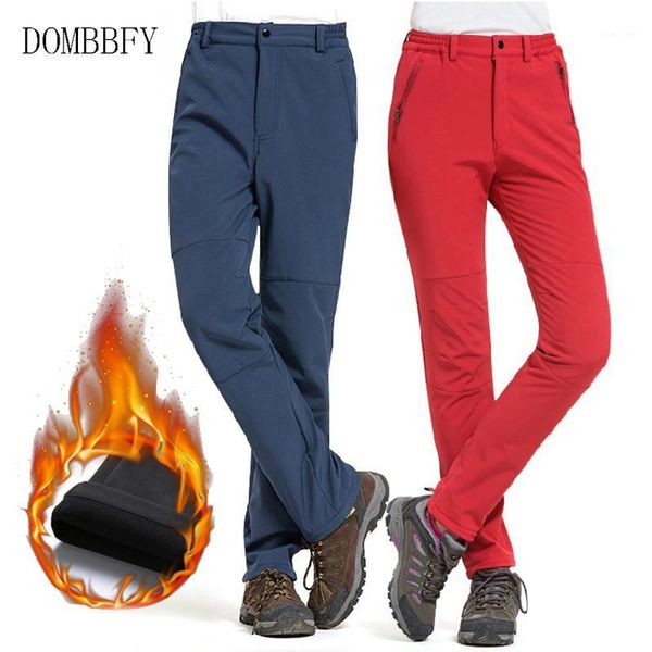 

women fleece softshell thicken pants camping hiking pants men outdoor sport thermal fishing skiing trousers waterproof1, Black