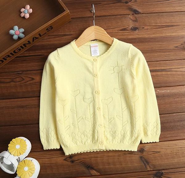 

2018 baby girls cardigan coat children sweater pullover spring autumn long sleeve hollow knit school girl sweater 12m 9y dq455 wmtvlq, Blue