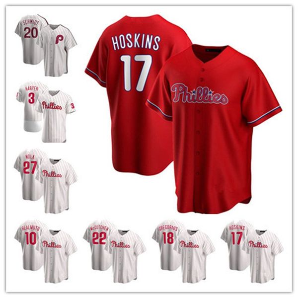 

phillies men's hoskins white 2020 home harper mccutchen realmuto player schmidt didi gregorius nola jersey, Black