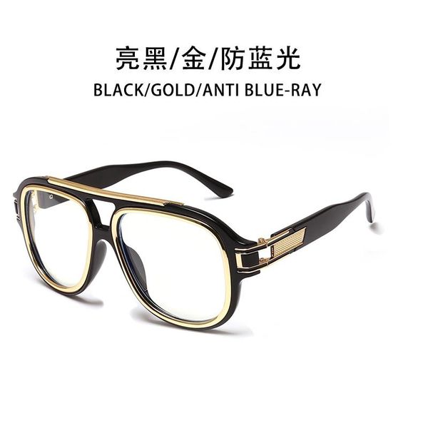 

sunglasses men square style blue block lens uv400, White;black