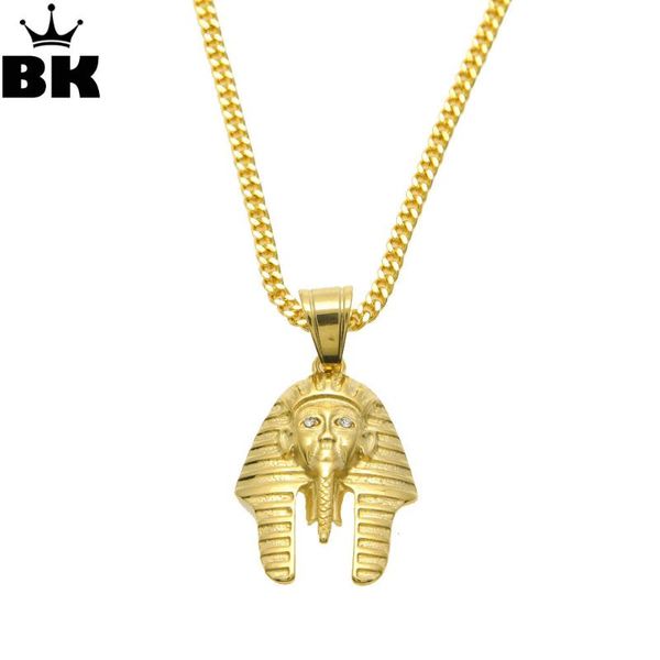 

pendant necklaces fashion jewelry vintage classic egyptian pharaoh head gold necklace for men/women collier, Silver