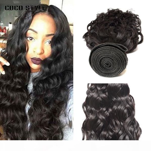 

4 bundles brazilian water wave hair human hair bundles remy hair extention natural color 8-28 inch, Black