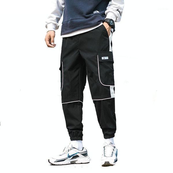 

streetwear man jogger pants side pockets loose style men's sweatpants fashion 2020 high street casual pants mens harem1, Black