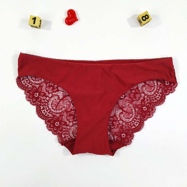 

new pure color ice silk middle waist breathable hip lifting briefs women's traceless underwear, Black;white