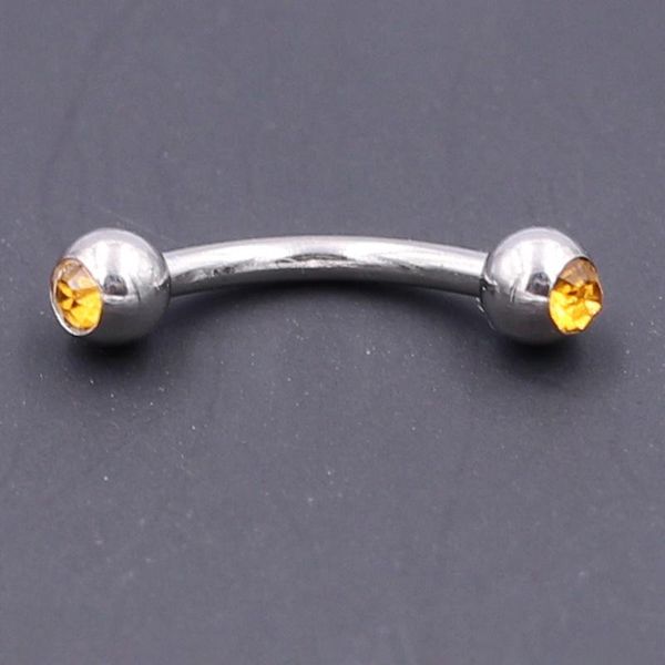 

2 шт. 16g mix color изогнутые брови барбалл piking spike ball steel steel banana брови пирсинг ювелирные изделия h jllfqx, Silver