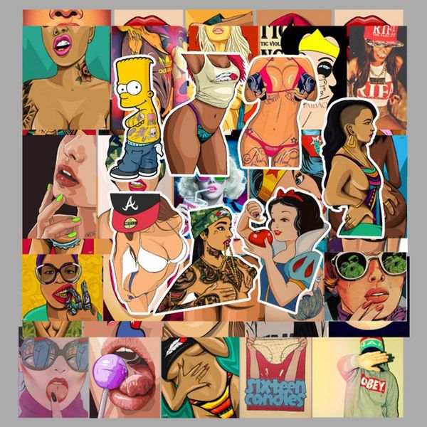 

наклейка водонепроницаемая сексуальная красота девушка дразнить вульгарную наклейку пакет ноутбук книга скейтборд багажа граффити наклейки к