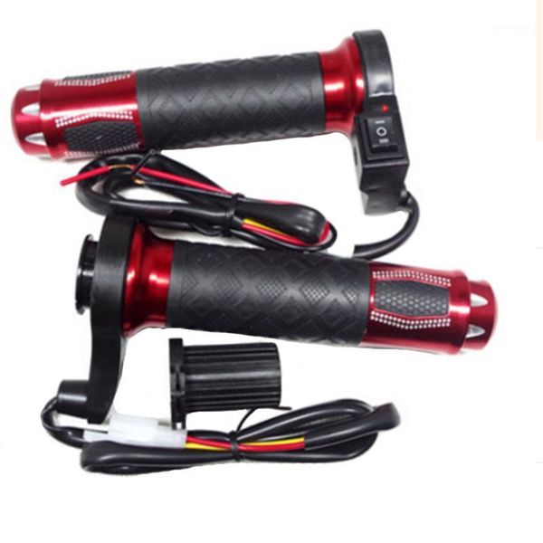 

1 pair universal cover replacement warm aluminum alloy motorcycle hand grips outdoor scooter driving winter front heated cycling1