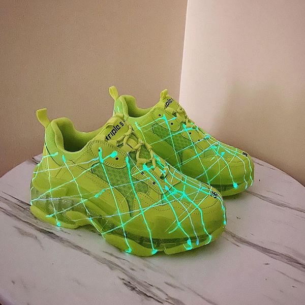 

new women casual old dad boots fluorescence 19ss triple s air-cushion sports shoes tripler vintage kanye trainer platform grandpa sneakers, Black