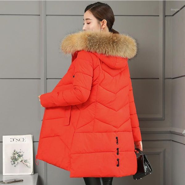 

winter cotton-padded jacket female women long wadded jacket office lady hooded solid warm outerwear m l  xxl, Black