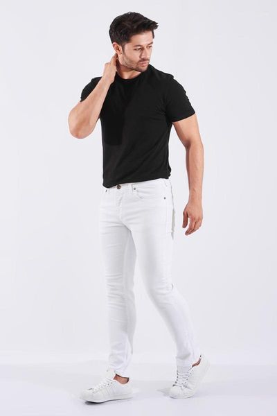 

men white jeans1, Blue