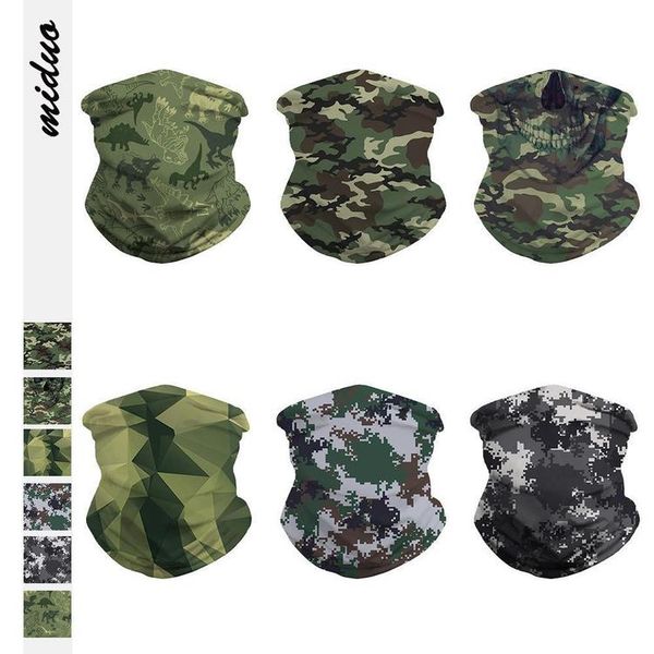 

us stock camo 3d printed seamless face mask mouth cover bandanas for dust outdoors sports fishing running headbands for men women