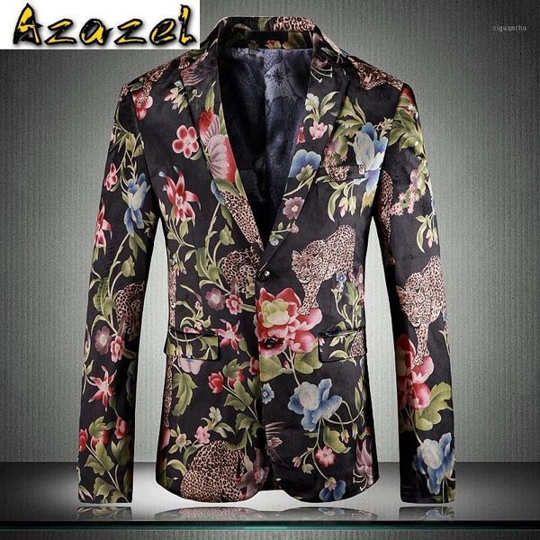 

azazel mens blazer luxury allover printed prom blazers men plus size 4xl 5xl digital printing party nightclub slim male blazer1, White;black