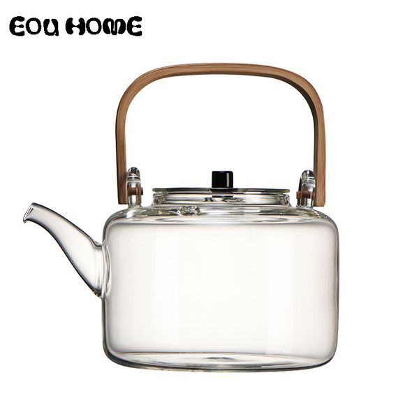 

1100ml glass teapots heat-resistant explosion-proof teapot kung fu tea set boiled water special bamboo handle beam pot q1218