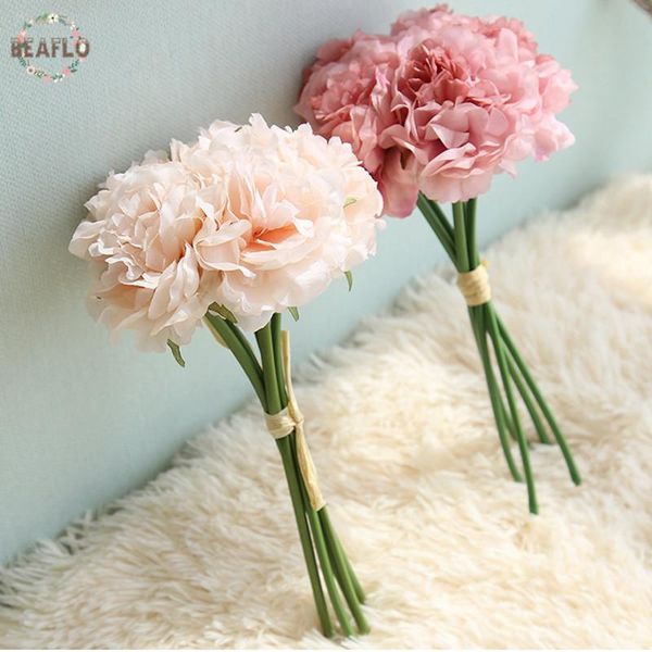 

decorative flowers & wreaths 1 bunch hydrangea peony bouquet artificial floristry diy for home wedding 2 colours