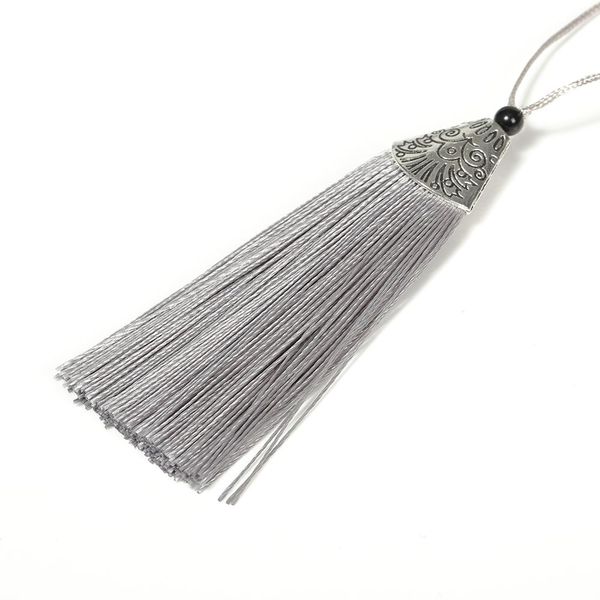 

10pcs 8cm silk tassel with silver caps decorative tassels pendants diy earring charm and embellish curtain wedding decoration h jllcop