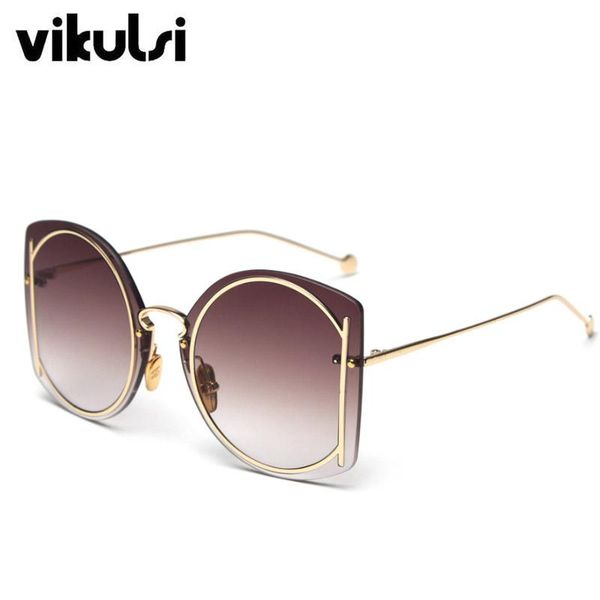 

sunglasses trendy women round shades for oversized sun glasses ladies brown gradient eyewear oculos uv400, White;black