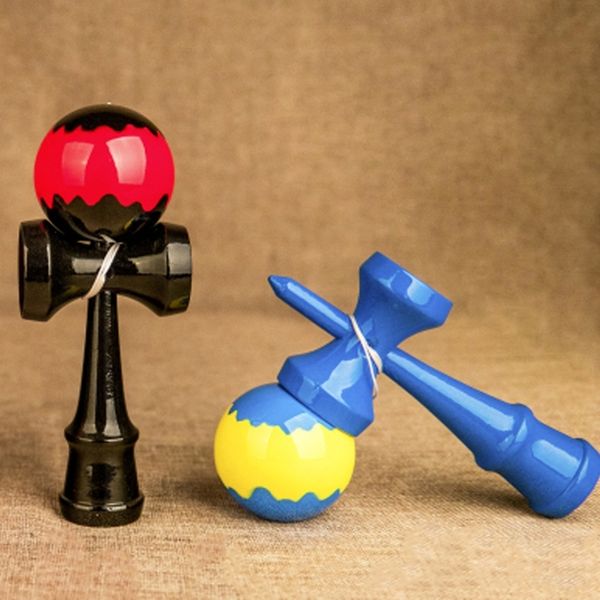 

18cm wave pattern kendama professional skillful juggling balls wooden toys outdoor sports ball games for children y200428
