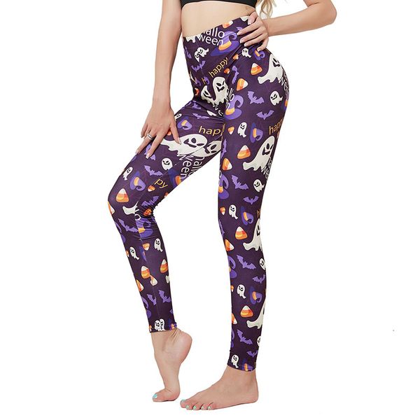 

9367 new tight leggings ghost of the night digital printing, Black
