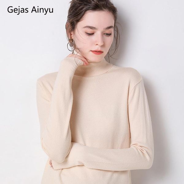 

gejas ainyu sweater women fashion women turtleneck plus size cashmere sweater knitted pullover sweter winter new1, White;black