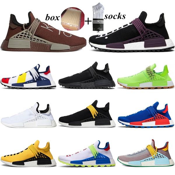 

with box pharrell williams human race races tennis men running shoes woman yellow chocolate nerd black mens trainers sneakers 36-45
