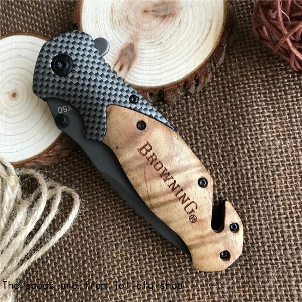 

knife ganzo browning carbon tactical folding x50 fiber+rosewood hunting knive camping survival pocket knife tool lds75 qynf