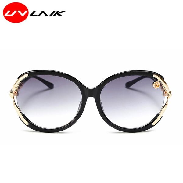 

sunglasses uvlaik gradient women vintage high clear lens exquisite rose frame design female sun shade eyewear anti-glare uv400, White;black