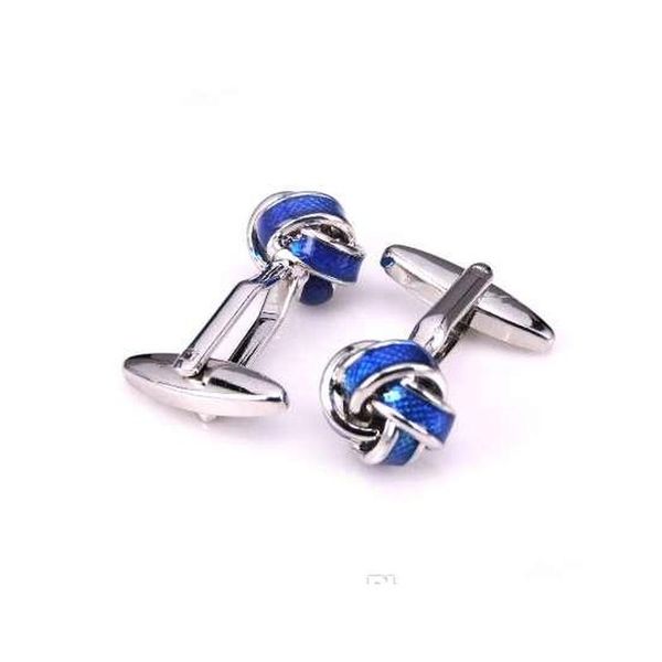 

hyx luxury shirt blue knot cufflink for mens brand cuff buttons cuff links abotoaduras jewelry q70dj, Silver