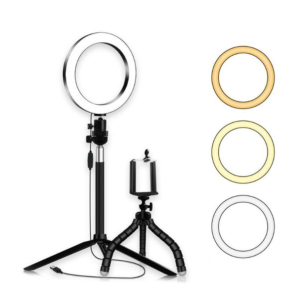 

20cm/8 inch ringlight led selfie ring light studio pgraphy fill ring light with tripod phone holder for smartphone makeup