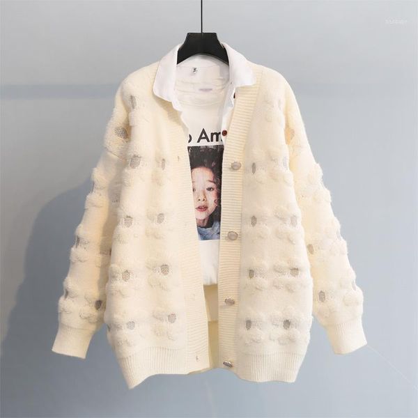 

sweater cardigan coat women's 2020 new year spring clothing korean-style loose casual solid color college style hipster sweater1, White