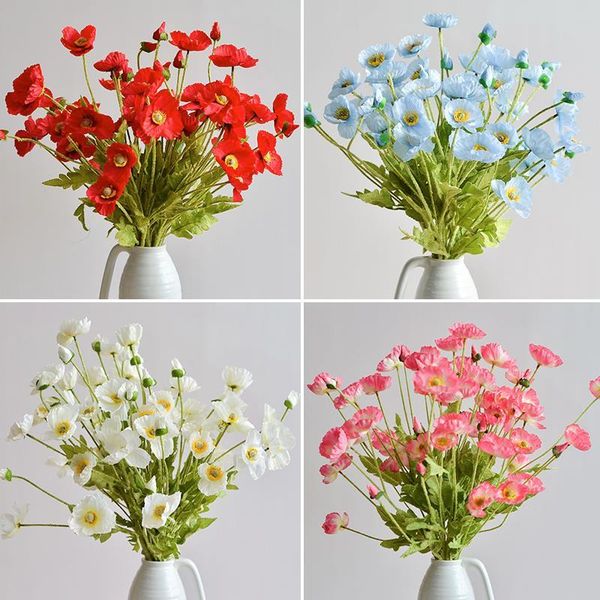 

decorative flowers & wreaths artificial flower poppy wedding deco background road lead arch table arrange home christmas decor