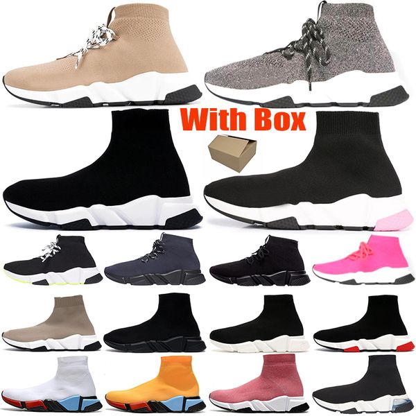 

with box paris sock shoes speed trainer casual shoe men trainer classic sneakers sock race runners black shoes women sock sneakers