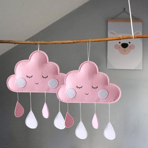 

decorative objects & figurines 2021 cute felt clouds raindrop nursery decor nordic style kids room decoration ins baby po props home wall ha