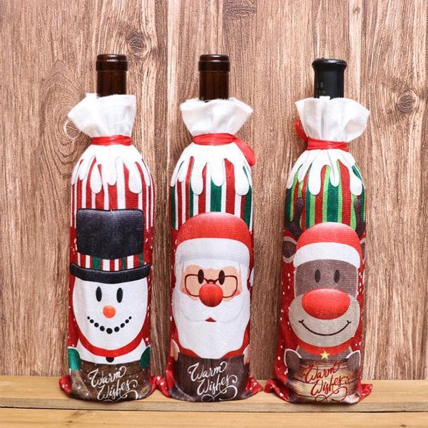 

angel decorations for home burlap embroidery 11styles snowman wine bottle cover set christmas gift bag santa sack bwe286