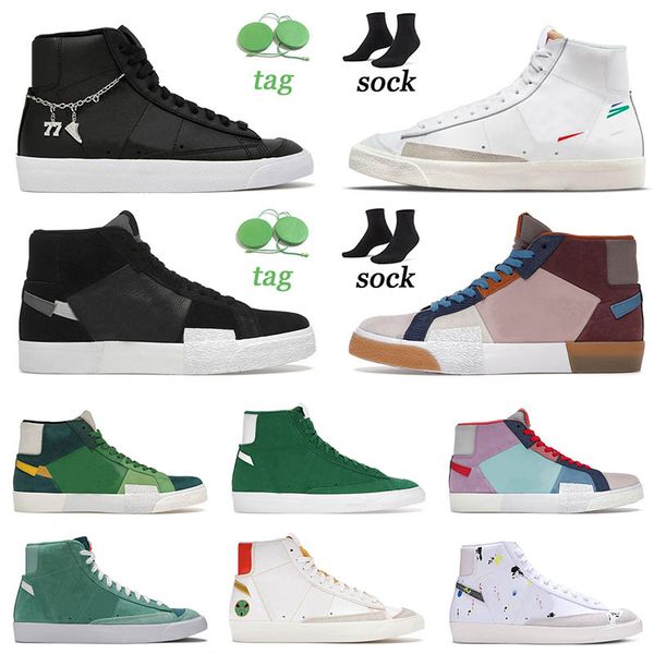

blazer mid 77 running shoes white pendants color code moaic black grey asparagus snakeskin wolf grey serena queen women men sneakers trainer