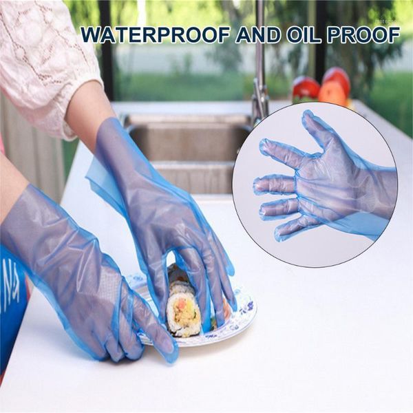 

five fingers gloves 100pcs disposable blue portable household cleaning kitchen restaurant cooking garden glove1, Blue;gray
