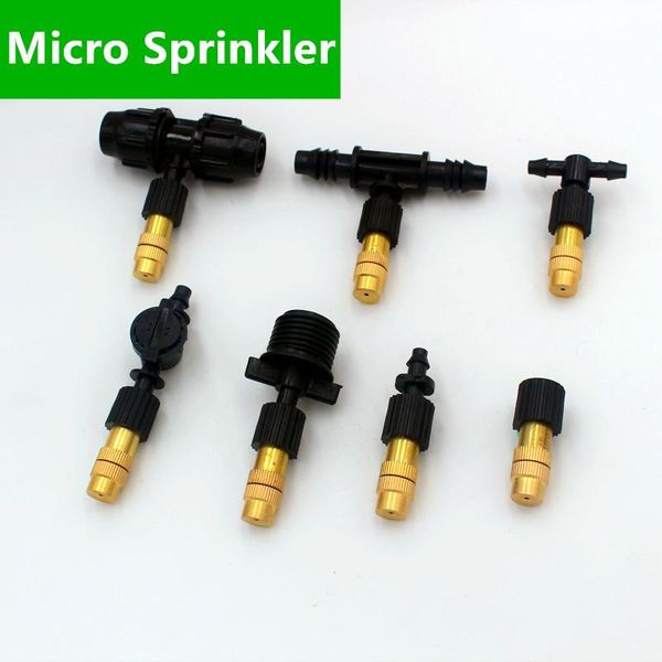 

watering equipments brass misting sprinkler with 3/8inch lock tee for home adjustable nozzle micro irrigation dripper sprayer m104
