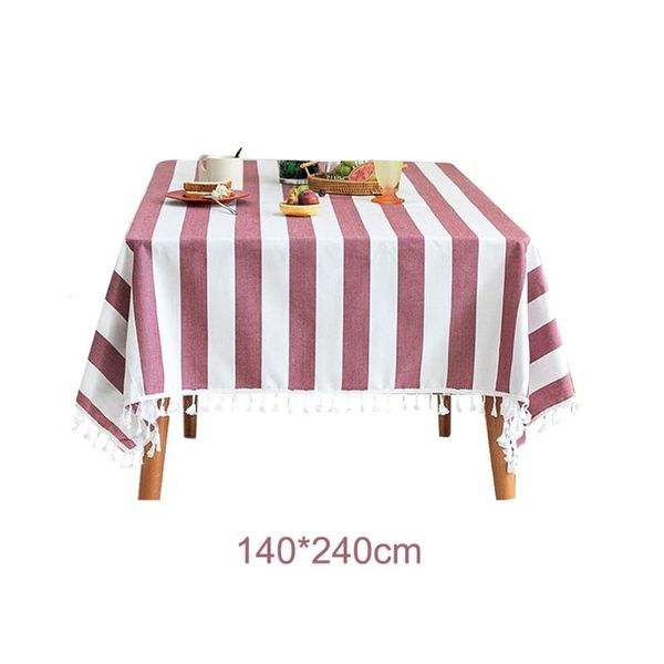 

table cloth striped kitchen rectangle tablecloth cotton linen washable dining party restaurant with tassels wrinkle dust proof