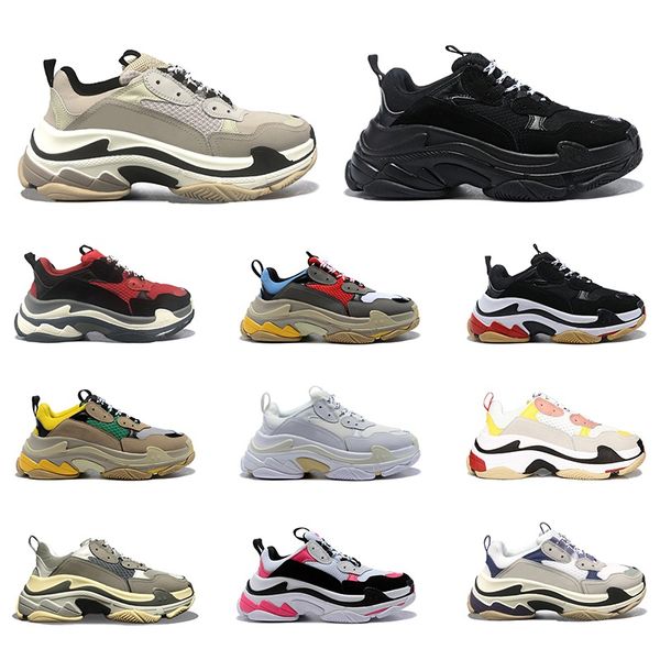 

triple s men women shoes platform sneakers vintage black white bred beige pink mens trainers jogging walking drop shipping