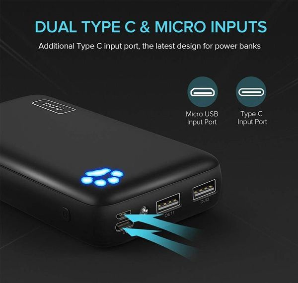 

для портативного poverbank 11 двойной пакет аккумуляторный порт usb bank внешний 20000 мач 3a c charger power powerbank sqcuw chase2010