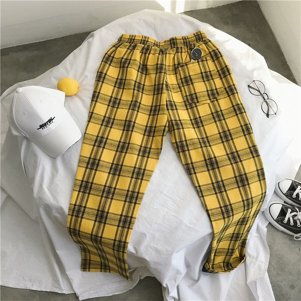 

2021 new harajuku plaid for women trousers streetwear woman harem autumn ladies causal pants plus size ibic, Black;white