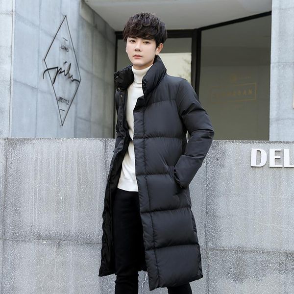 

men's down & parkas fashion long winter jacket men parka coats 2021 slim thicke stand collar warm puffer, Black